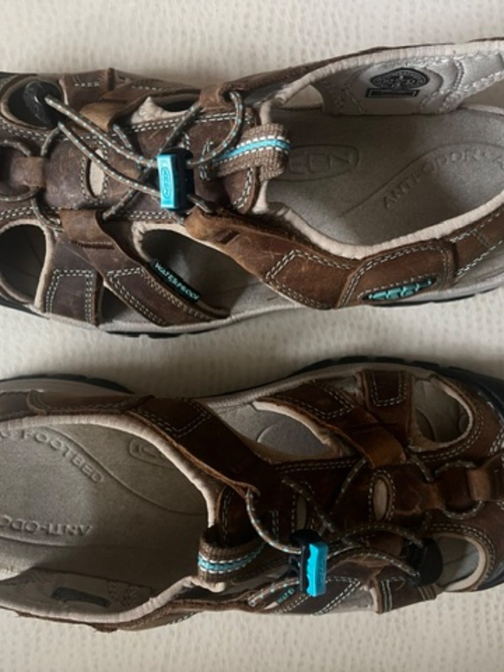 Women's Keen - Venice H2 - Waterproof Hiking Sandals - Brown Leather & Teal - 9 - Picture 4 of 11